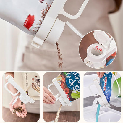 Freshness Clips with Pouring Spout - Bag Sealer - Freshness Clips - Sealing Clips - Bag Sealing Clamp Pouring Spout - Food Sealing - Keep Fresh - Food Bag Clips with Pouring Spouts - For Kitchen Food Storage Bag - White - 1 Piece - Image 2