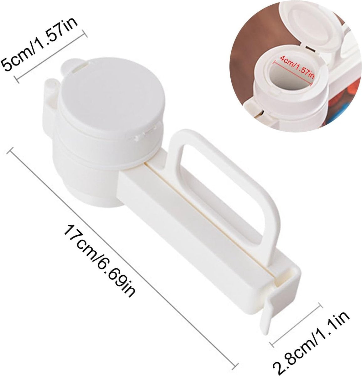 Freshness Clips with Pouring Spout - Bag Sealer - Freshness Clips - Sealing Clips - Bag Sealing Clamp Pouring Spout - Food Sealing - Keep Fresh - Food Bag Clips with Pouring Spouts - For Kitchen Food Storage Bag - White - 1 Piece - Image 5