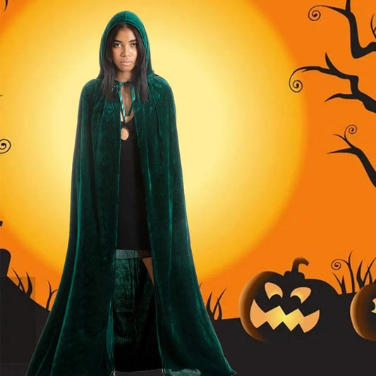 Luxury Green Hooded Coat - 170cm / XXL - Halloween Carnival Costume - Green Velour Coat - Hat - Adults - Dress Up - Costume Cape - Gothic - Fantasy - Halloween Suit - Carnival Clothing - Women and Men - Image 3