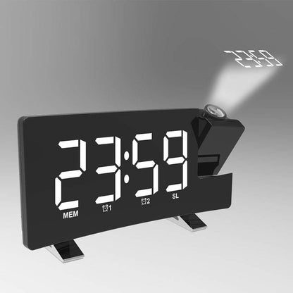 Alarm clock - radio - clock - Projection alarm clock - Digital alarm clock - Projection clock - Alarm clock radio - Clock radio - digital clock - projection clock - Multifunctional - LED - Adjustable brightness - Loud enough - for bedroom / living room /  - Image 3