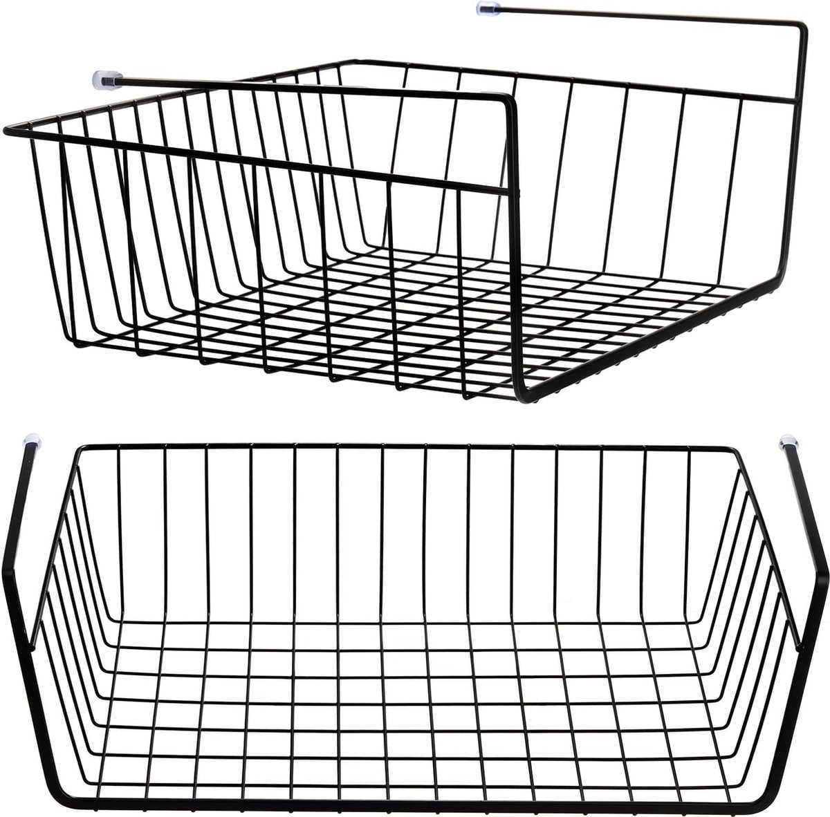 Closet Hanging Basket - 2 Pieces - Hanging Baskets - Storage Baskets - Cabinet Baskets - Tidy Hanging Basket - Hanging Basket for Closet - Hanging Basket for Under Shelf - Organizer - Desk and Kitchen Cabinet Organizer - Hanging - No Drilling Required - M - Image 5