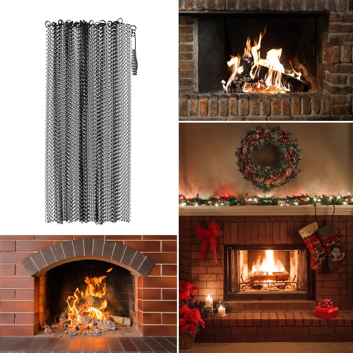 2-Piece Fireplace Screen - Hearth Screen - Spark Guard - With 2 Handles - For Home Fireplace - Fireplace Mesh Screen Curtain - 61x45.7 Cm - Fireplace Mesh Fence Guards - Image 2