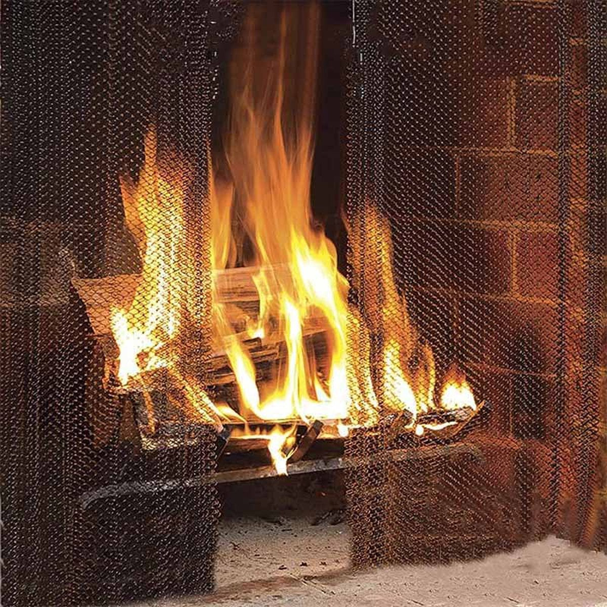 2-Piece Fireplace Screen - Hearth Screen - Spark Guard - With 2 Handles - For Home Fireplace - Fireplace Mesh Screen Curtain - 61x45.7 Cm - Fireplace Mesh Fence Guards - Image 4