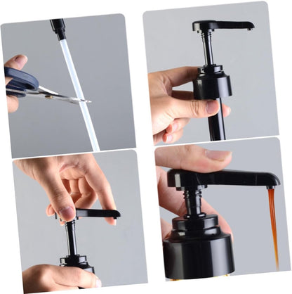 3-piece soap dispenser head - Easy-press bottle soap dispenser - Multifunctional Coffee Syrup Pump - Practical Spray Nozzle Pressure Oil Sprayer - Dispensing Pump - Pump Dispenser Syrup Bottle - Bottle Nozzle - for liquid / lotion - Black - Image 3