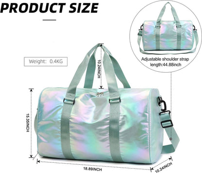 Dance Bag for Girls - Weekend Bag - With Shoe Compartment and Wet Compartment - Multifunctional - 48*26*39cm - Sports Bag and Backpack in 1 - Water-Repellent - Comfortable and Practical - Shoulder Bag - Duffel Bag - Take Your (Sports) Gear Everywhere in S - Image 4
