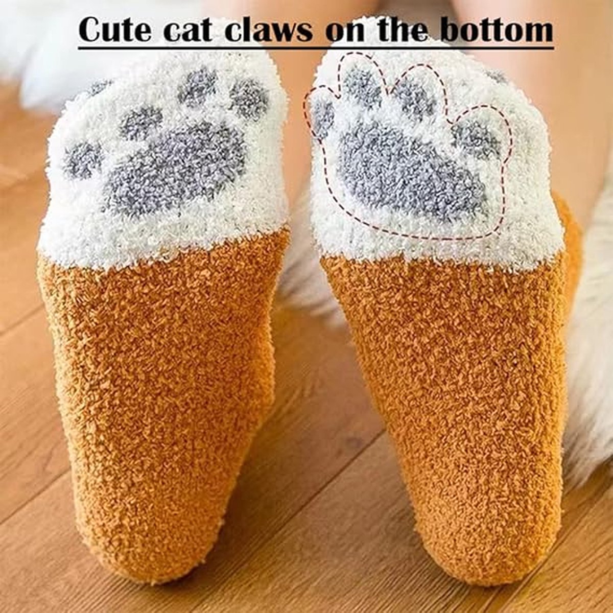 10 Pairs - Socks - Stockings - Socks - Funny Socks - Seamless - Men & Women - Thick - Warming Quality - Cat Claw - Warm Slipper Socks - Winter - One Size - Image 3
