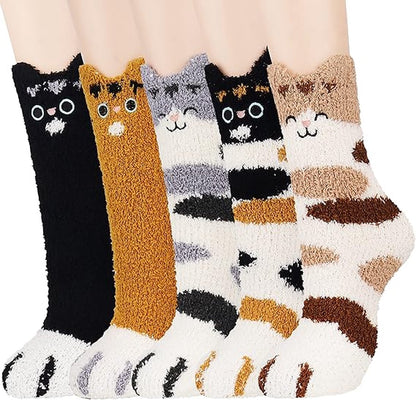 10 Pairs - Socks - Stockings - Socks - Funny Socks - Seamless - Men & Women - Thick - Warming Quality - Cat Claw - Warm Slipper Socks - Winter - One Size - Image 4