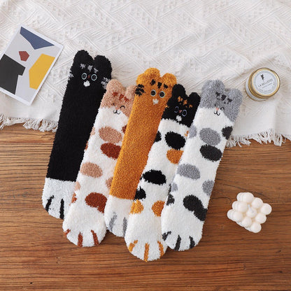 10 Pairs - Socks - Stockings - Socks - Funny Socks - Seamless - Men & Women - Thick - Warming Quality - Cat Claw - Warm Slipper Socks - Winter - One Size - Image 5