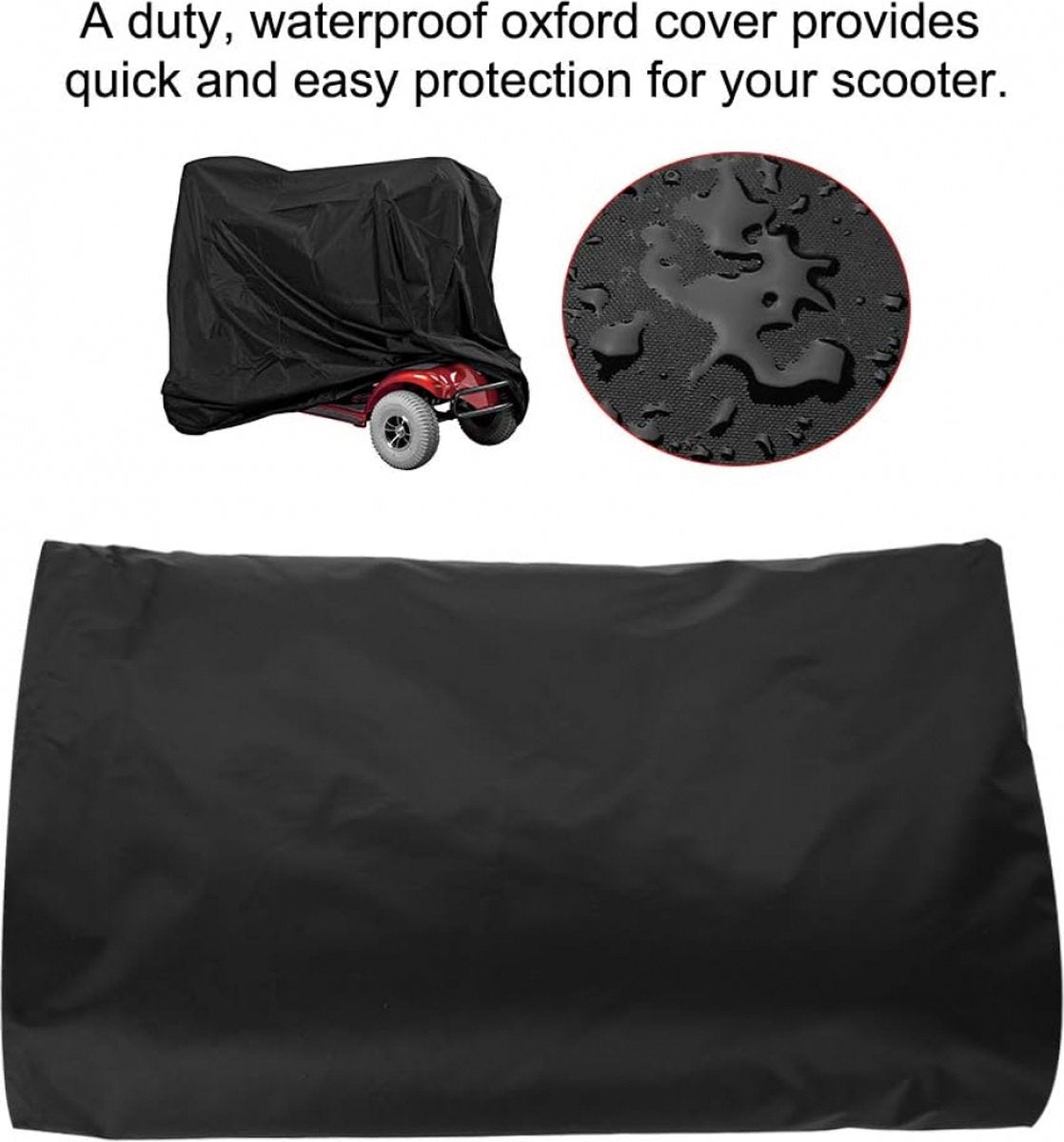 Mobility Scooter Protective Cover - Cover for Mobility Scooter - Mobility Scooter Cover - With Storage Bag - 140 x 66 x 91 cm - Protective Cover - Rain Cover - Cover - For Mobility - Scooter - Waterproof - Protects Against Dust - Dirt - Snow - Sunlight -  - Image 5