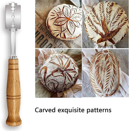 Dough Knife - Blade - Blade Knife - Dough Knife - Baguette Knife - With 5 Blades And Storage Case - Wooden Handle - Bread Knife - Baguette Knife - Baking Enthusiast - Image 5