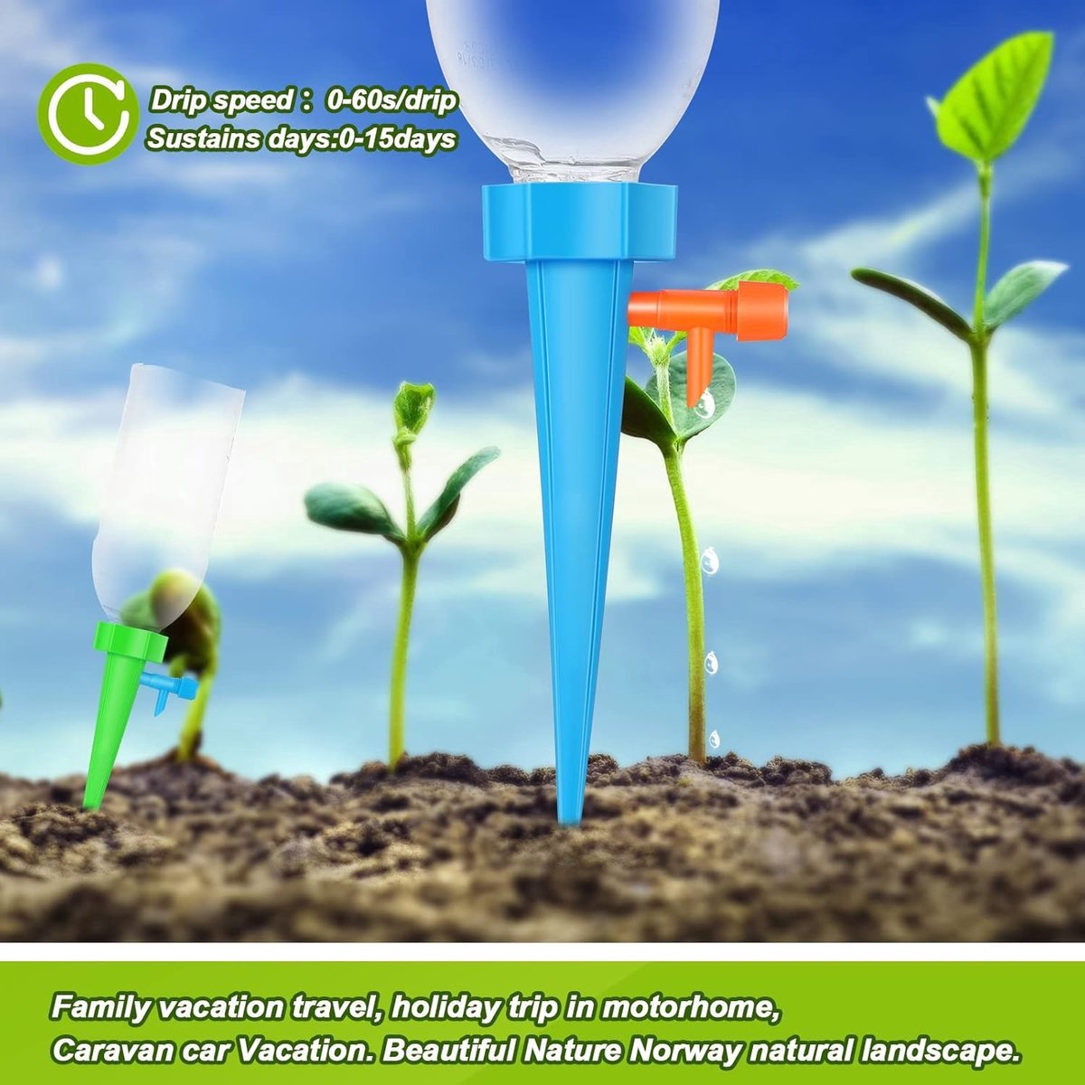 40x Water Dripper - Plant Watering System - Drip System - Watering System - Watering System - Water Ball - Watering System - Plant Ball - Automatic Watering Can - Drip System - Watering System - Blue / Green - Image 4