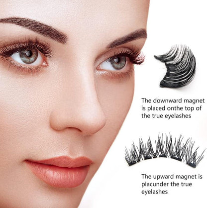 Magnetic False Eyelashes - False Eyelashes - With Clip - Reusable Magnetic Eyelash Set - False Eyelashes - Eye Makeup Lashes - 3D Magnetic Eyelashes - Long-lasting/Reusable - Magnetic Eyelashes - Natural Look - No Glue - Eyelash Extensions - Image 2