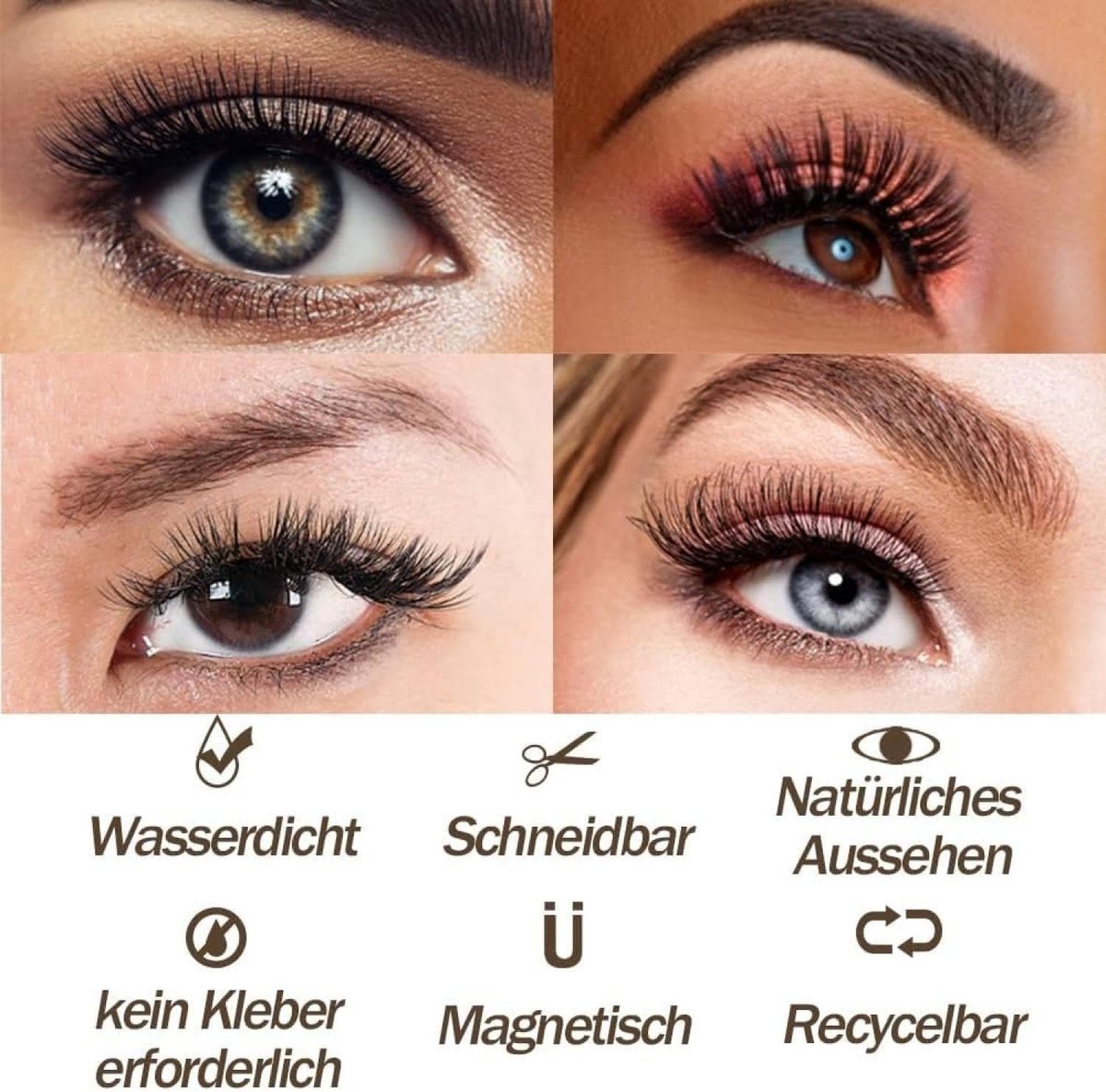 Magnetic False Eyelashes - False Eyelashes - With Clip - Reusable Magnetic Eyelash Set - False Eyelashes - Eye Makeup Lashes - 3D Magnetic Eyelashes - Long-lasting/Reusable - Magnetic Eyelashes - Natural Look - No Glue - Eyelash Extensions - Image 3