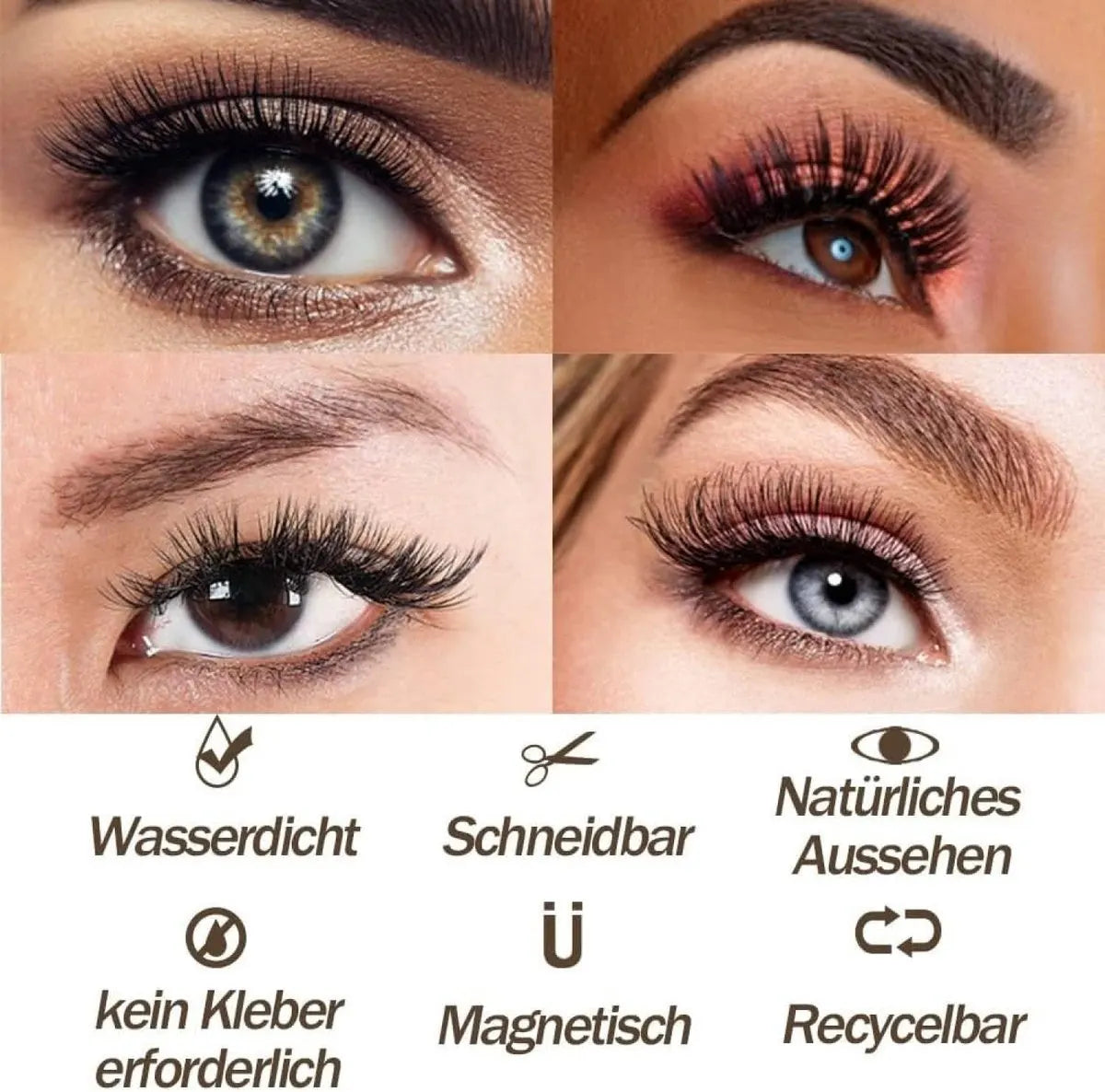 Magnetic False Eyelashes - False Eyelashes - With Clip - Reusable Magnetic Eyelash Set - False Eyelashes - Eye Makeup Lashes - 3D Magnetic Eyelashes - Long-lasting/Reusable - Magnetic Eyelashes - Natural Look - No Glue - Eyelash Extensions - Image 3