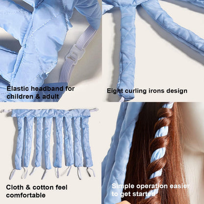 Heatless Curls - Curlers - Heatless Curler - Hair Curler - Curl Rollers - Create Curls Without Heat - Curlers - Hair Rollers - Overnight Curls - Self-Adhesive - Satin - Blue - Harmless & Tasteless - Image 3
