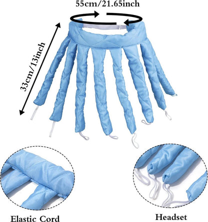 Heatless Curls - Curlers - Heatless Curler - Hair Curler - Curl Rollers - Create Curls Without Heat - Curlers - Hair Rollers - Overnight Curls - Self-Adhesive - Satin - Blue - Harmless & Tasteless - Image 5