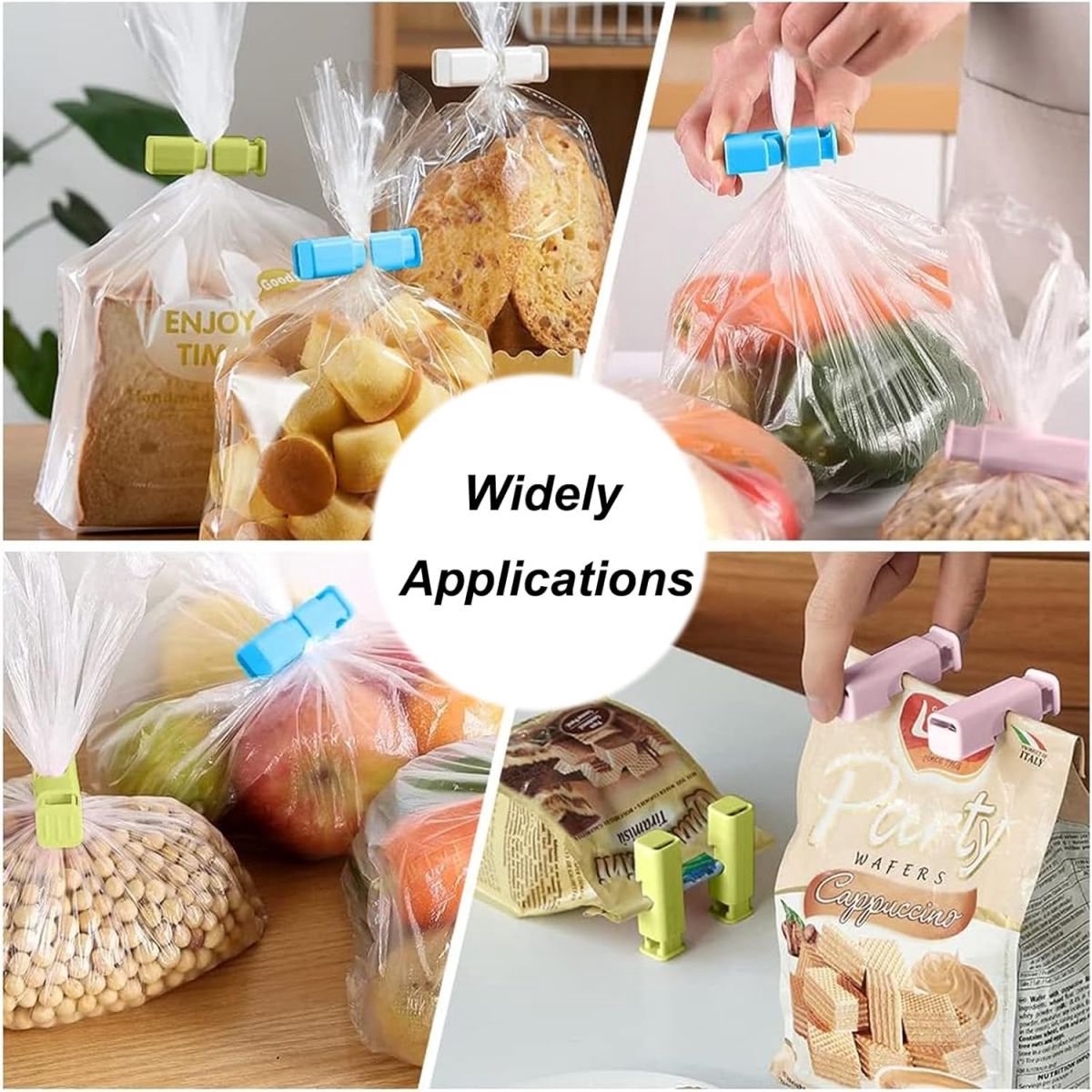 Bag Sealer - 12 Pieces - Freshness Clips - Sealing Clamps - Sealing Clips - Bag Sealer – Bag Clamps - Bag Sealer - Sealing Clips - Clips - Clamps - Bag Clamp - Kitchen Sealing Clips - Freshness Clips - 4 Colors - Image 2