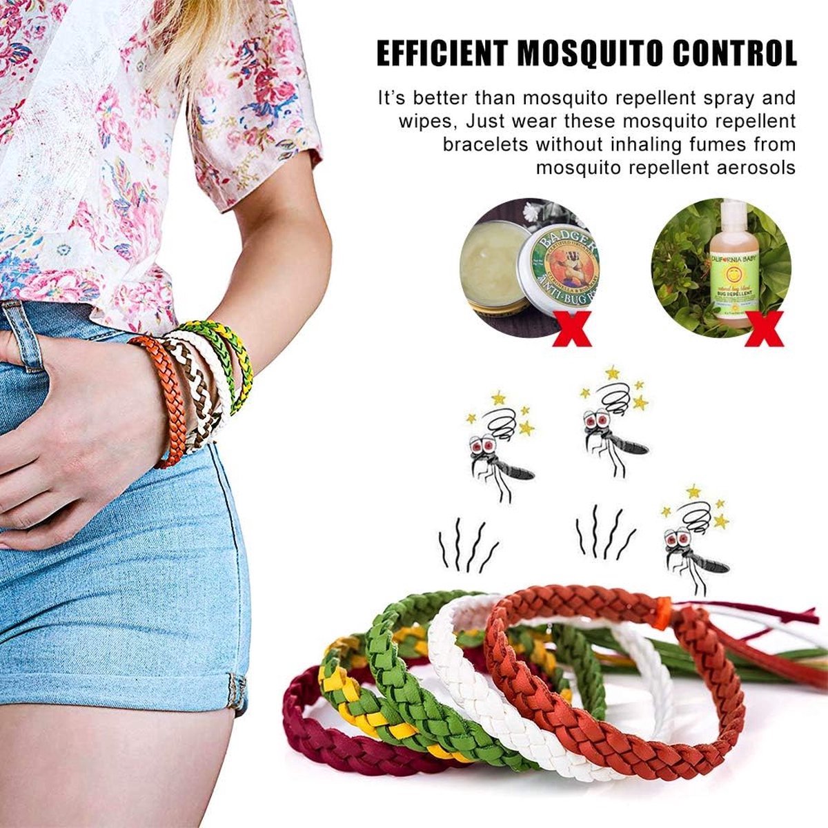 Anti-Mosquito Bracelet - 12 Pieces - Anti-Mosquito Bracelet - Insect-Repellent Wristband - Anti-Mosquito Stickers - Anti-Mosquito - Mosquito Protection - Anti-Mosquito - Mosquito Repellent - Suitable For Children Adults Camping Fishing Trip - Image 3