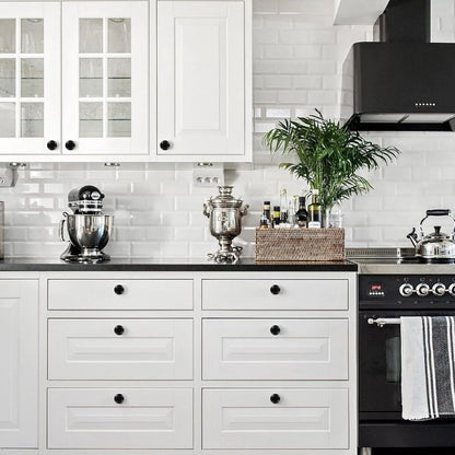 Handles - 18 Pieces - Cabinet Handles - Furniture Handles - Kitchen Handle - Antique Knobs - 30MM - Cabinet Handles - Kitchen Cabinet Handles - Furniture Handle - Kitchen Handle - Door Handle - Drawer Handle - Incl. Screws - Stainless Steel - Black - Mode - Image 5