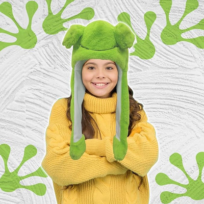Frog Hat - Creative Stylish Caps - cute plush animal hat - frog hat with big eyes - party role-playing hat - Accessories - Headwear - Ergonomic - Very comfortable - Warm - Halloween - Christmas - Gifts - unisex - Image 3