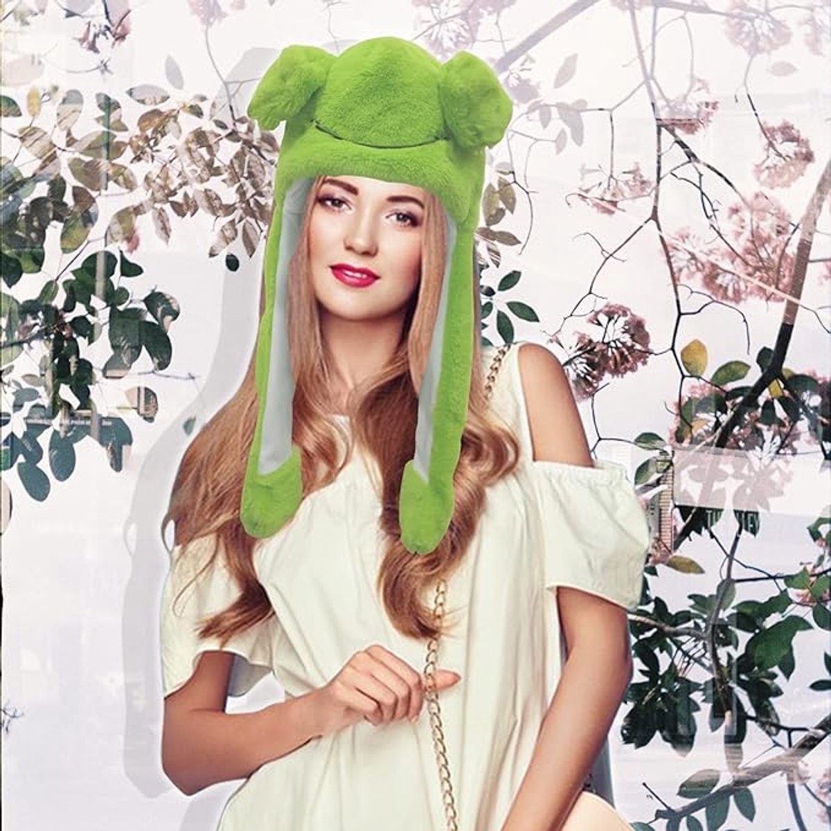 Frog Hat - Creative Stylish Caps - cute plush animal hat - frog hat with big eyes - party role-playing hat - Accessories - Headwear - Ergonomic - Very comfortable - Warm - Halloween - Christmas - Gifts - unisex - Image 5