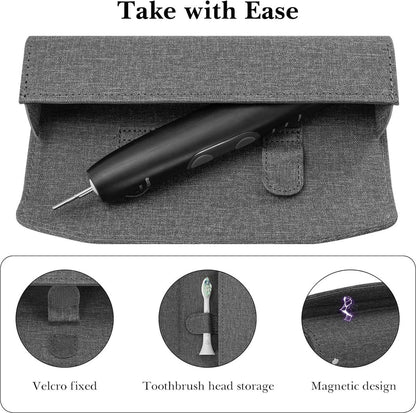 Electric Toothbrush Travel Case - With Magnetic Closure - Toothbrush Holder - Hard Shell Electronic Toothbrush Carrying Case - Universal - Protective Storage Box - 20x6x4 Cm - Grey - 1 Piece - Image 4