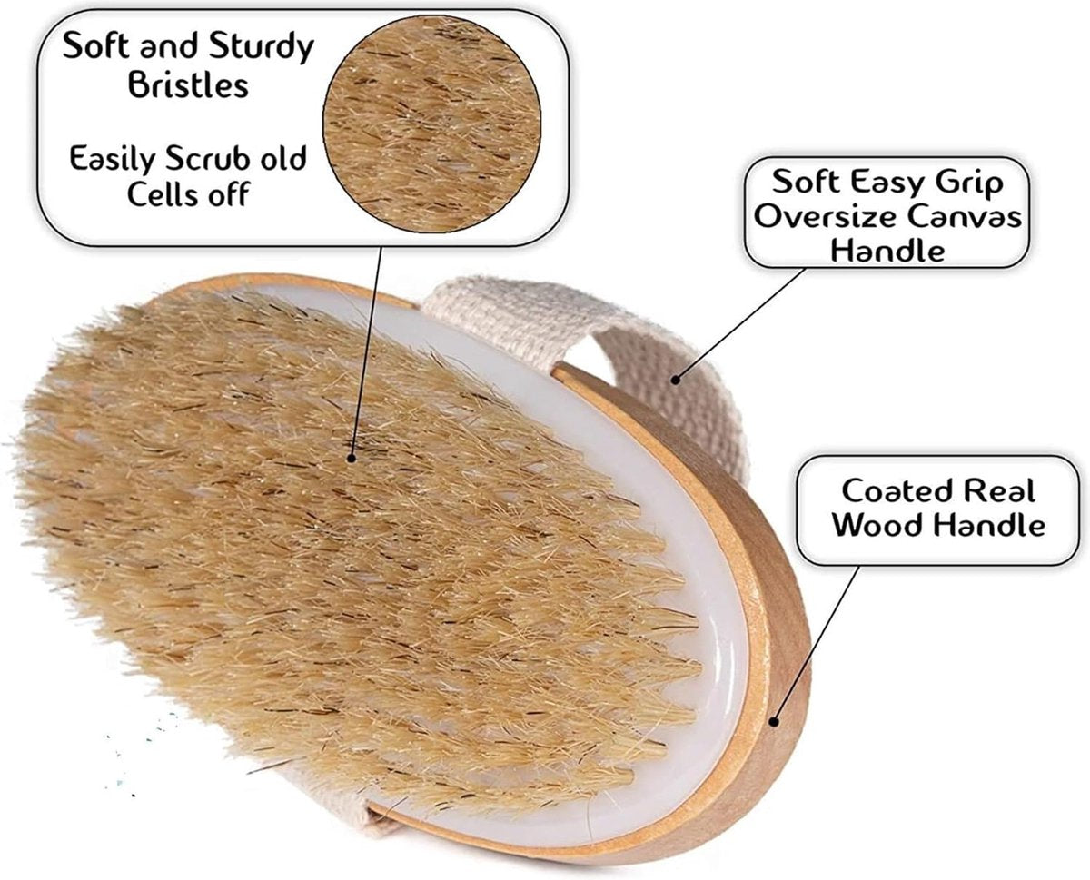 Bath Brush - Dry Brushing - Dry Brush - Body Brush - Skin Brush - Shower Brush - Bath & Shower Accessories - Skin Brush with Natural Bristles - Skin Improvement - Anti-Cellulite Brush - Image 3