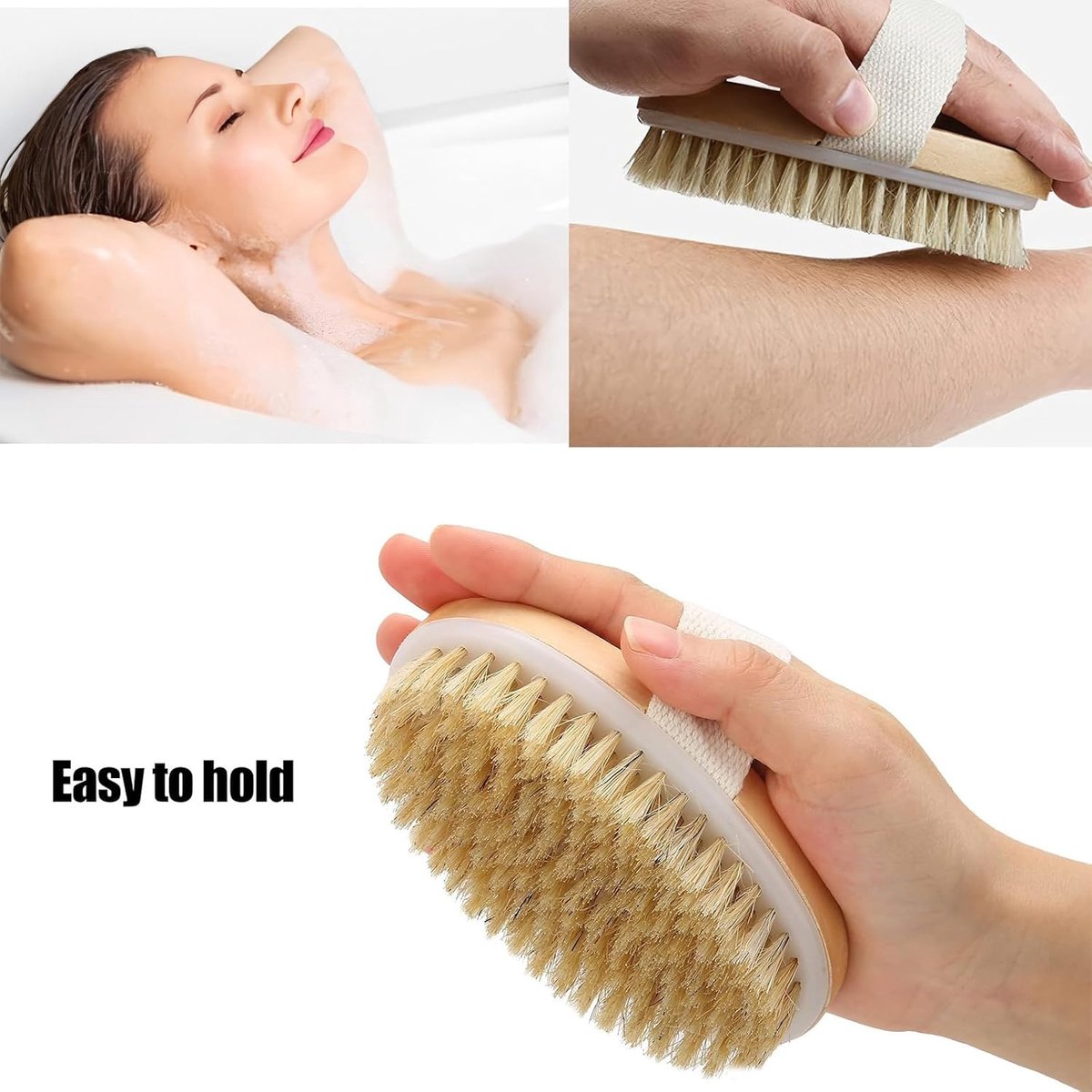 Bath Brush - Dry Brushing - Dry Brush - Body Brush - Skin Brush - Shower Brush - Bath & Shower Accessories - Skin Brush with Natural Bristles - Skin Improvement - Anti-Cellulite Brush - Image 5