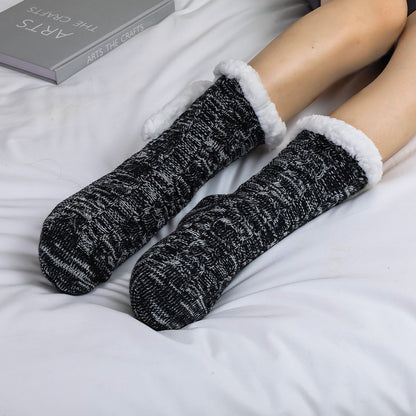 Socks - Plush Socks - Warm Socks - Winter Socks - House Socks - Fluffy Socks - Thick - Warming Quality - Comfort - Soft - Warm - with Plush Lining - Black - Unisex - Christmas Gift - Christmas - Gift - Perfect as a Christmas gift - Image 2