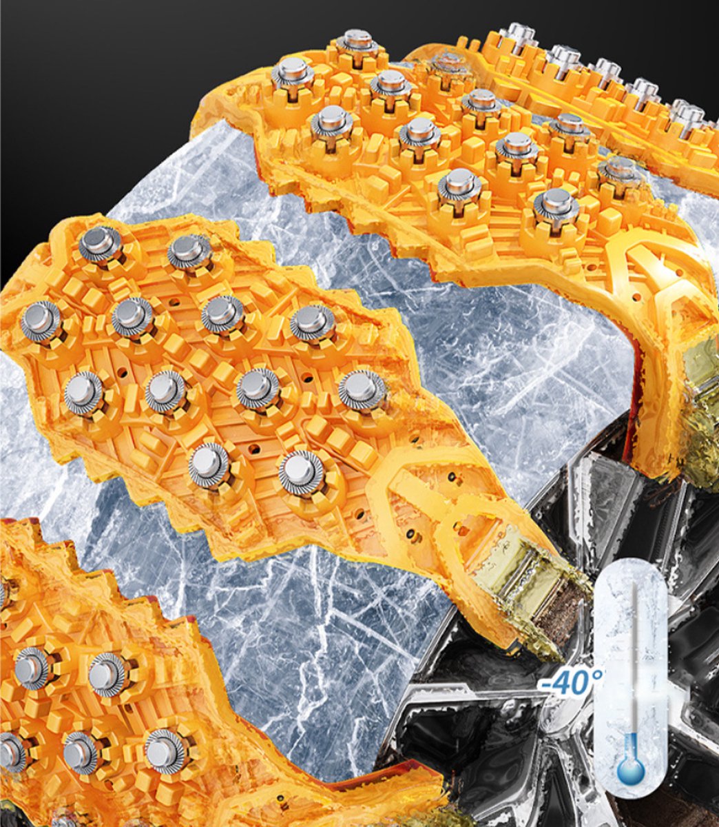 Snow Chains - Safety - Winter Car - Tires - Quick and Easy Installation - For Various Tire Sizes - For Car/SUV Tire Widths With 165 mm-265 mm - Jump Start Anti-Slip Chains - 40x11 cm - Yellow - 1 Piece - Image 5