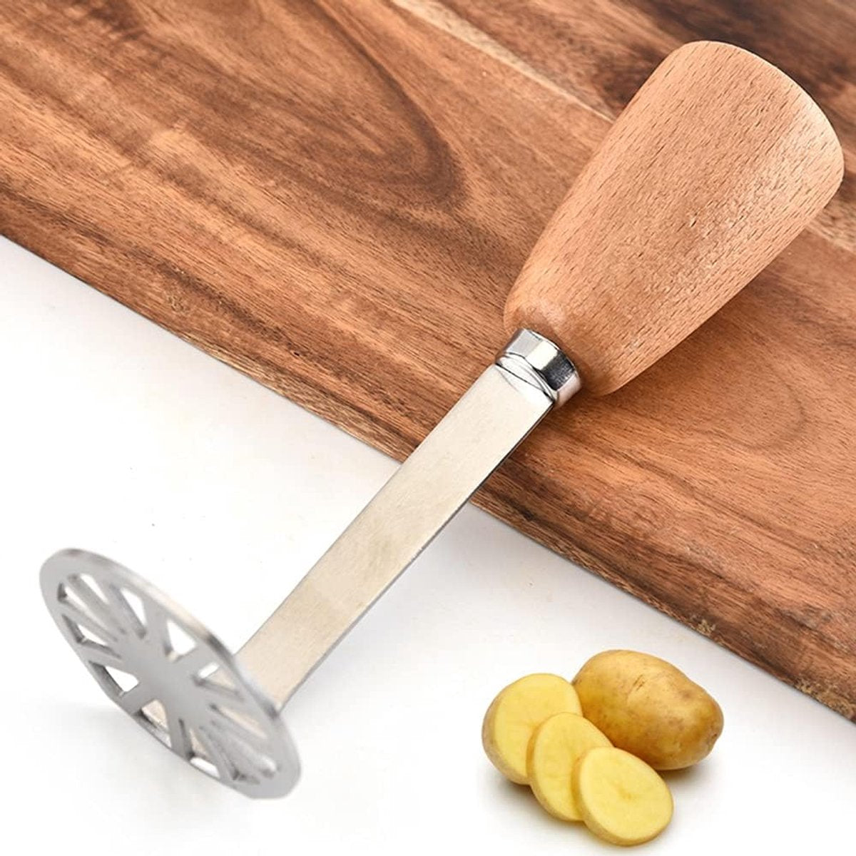 Potato Masher - Professional Non-stick Potato Masher - High Quality Potato Ricer - Puree Holder - Potato Masher - Masher - Kitchen Aid - for Avocado / Potato - Stainless Steel - Image 3