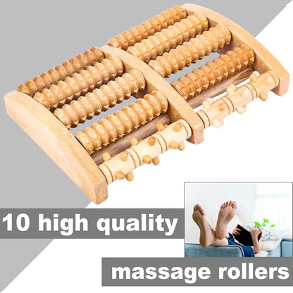Wooden Foot Massager - Foot Massage Roller - Massage Device - Massage Roller - Foot Roller - Wooden Foot Massage Roller - Reflexology - Improves Blood Circulation - For Home and Office - 27.3×18.5×5cm - Image 3