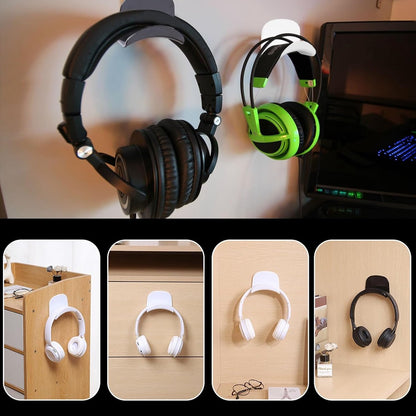 Headset Holder - 2-Piece Headphone Hook - Headset Stand - Universal Headphone Hook - Gaming Headset Stand - Headphone Hook Wall Mount - For Most Gaming Headphone Controllers - White+Black - Image 2