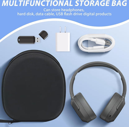 Headphone Case - Hard Protective Case - Headphone Case - Headphone Case - Headphone Cover - Protective Case - Carrying Case - On-Ear/Over-Ear - Waterproof - Shockproof - For Most Brands/Bluetooth/HiFi/Wired Headphones/Gaming Headset - Black - Image 3