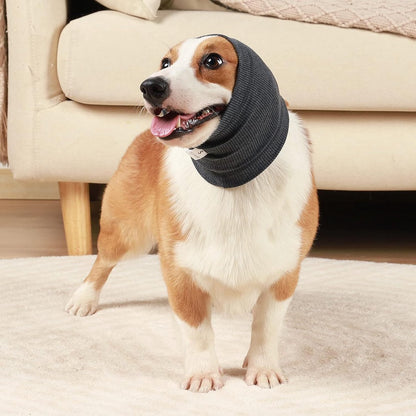 Dog Ear Protector - Dog Ear Protection - Noise-Dampening Dog Headband - Noise-Resistant Dog Neck Collar - Ear Protection For Dogs - Dog Ear Protector - Comfortable - Soothing - Soft - Anxiety Relief Noise Protection - Size M - Grey - Image 3