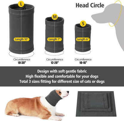 Dog Ear Protector - Dog Ear Protection - Noise-Dampening Dog Headband - Noise-Resistant Dog Neck Collar - Ear Protection For Dogs - Dog Ear Protector - Comfortable - Soothing - Soft - Anxiety Relief Noise Protection - Size M - Grey - Image 4