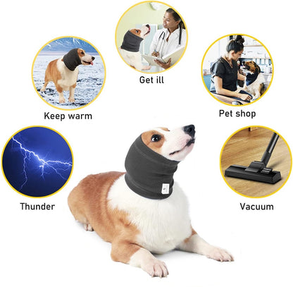 Dog Ear Protector - Dog Ear Protection - Noise-Dampening Dog Headband - Noise-Resistant Dog Neck Collar - Ear Protection For Dogs - Dog Ear Protector - Comfortable - Soothing - Soft - Anxiety Relief Noise Protection - Size M - Grey - Image 5