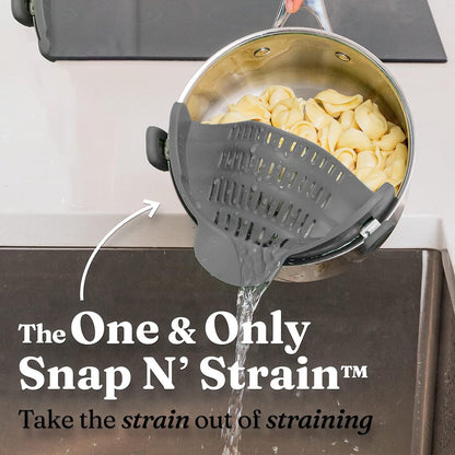 Silicone Colander - Kitchen Draining Lid - Draining Aid - Silicone - BPA Free - Safe Hands-Free Draining - Colander - Safe Draining - Solid Compact Kitchen Draining Lid - Draining Lid - Grey - Dishwasher Safe - For All Sizes of Pans - Image 3