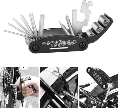 16-in-1 Bicycle Tool - Professional Bicycle Tool Set - Portable Foldable - Multifunctional Cycling Repair Kit - Bicycle Equipment Tools - Ideal for Bicycles / Mountain Bikes / Everyday Cyclist / Cycling Enthusiast - Image 2