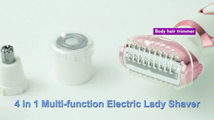 Women's Epilator - Epilator for Easy Hair Removal - 4 Attachments - Women's Epilator - Bikini Trimmer - Facial Epilator - Wet & Dry - Epilators - Facial Cleanser - Hair Removal Device - USB Rechargeable - Gold - Face/Underarms/Legs/Genuine - Image 2