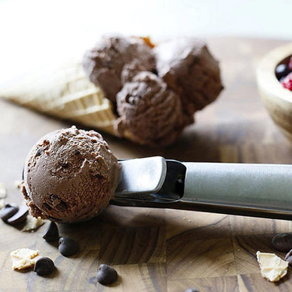 Ice Cream Scoop - 2 Pieces - Ice Cream Spoon - Ice Cream Scooping Spoon - Small Ice Cream Scoop - Ice Cream Ball Tongs - Portioning Spoon - Ice Cream Ball Tongs - Fruit Scoop - Eject Valve - Includes Releaser - Kitchen Utensils - Ergonomic - For Ice - Sta - Image 2