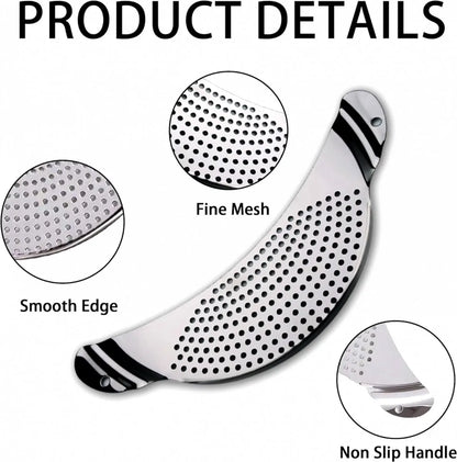 Stainless Steel Draining Aid - Draining Lid with Handles - Colander - 33.5 Cm - BPA-Free - Solid Compact Kitchen Draining Lid - Colander - Kitchen Sieve - Dishwasher Safe - Easy Draining - Storage Hook - For All Sizes of Pans - Image 3
