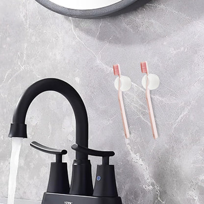 Toothbrush Holder - 10 Pieces - Holder - Bathroom - With Suction Cup - Washbasin - Shelf - Storage - Holder - Hygienic - Bathroom Gadgets - Bathroom Accessory - Wall Mounting - No Drilling Required - Plastic - Toothbrush - White - Image 3