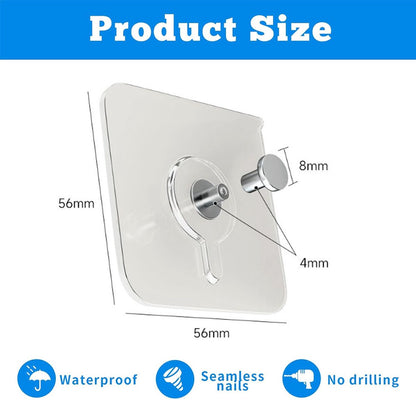 Self-Adhesive Nails - 10 Pieces - Adhesive Stick-on Nails - Hanging System - Towel Hook - Stick-on Hooks - Adhesive Screw - Picture Hanger - Flat Head - No Drilling Required - High Load Capacity - Wall Hooks - Hook - Image 5