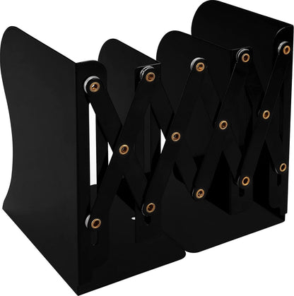 Bookend - Book Stand - Book Holder - Book Support - Bookends - Magazine Holder - Adjustable - Stylish Design - Non-Slip Feet - Multifunctional Use - For Shelves, Office, Library, Home and School - Metal - Black - Image 5