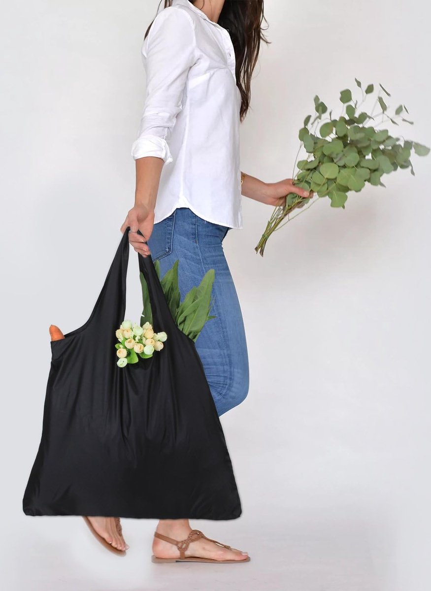 Foldable Shopping Bag - 3 Pieces - 30L - Reusable - Wide - Handbag - Crossbody Bags - Large Capacity - Shoulder Bag - Shopper - Women's Bag - Work Bag - Crossbody Bag - Extra Large Handbag - Machine Washable - Durable - Image 3