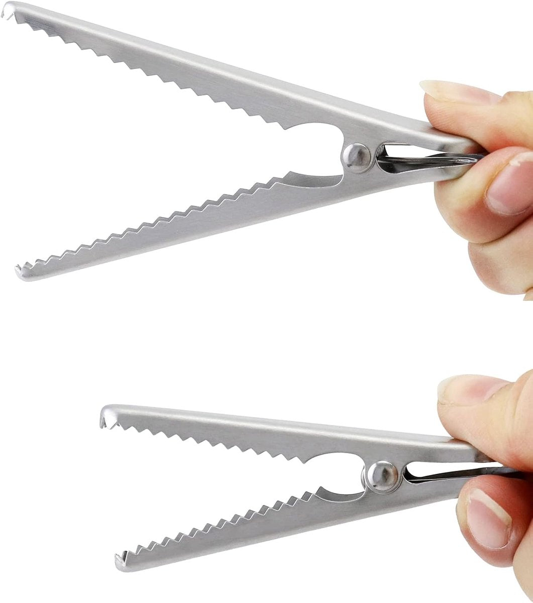 10 pieces - sealing clips - High clamping force closure clips - Freshness clips - Bag clips - Alligator clips - Easy to use - Multifunctional - for kitchen and home - for Candy & Snack Packaging - stainless steel - silver - 11.5cm - Image 2