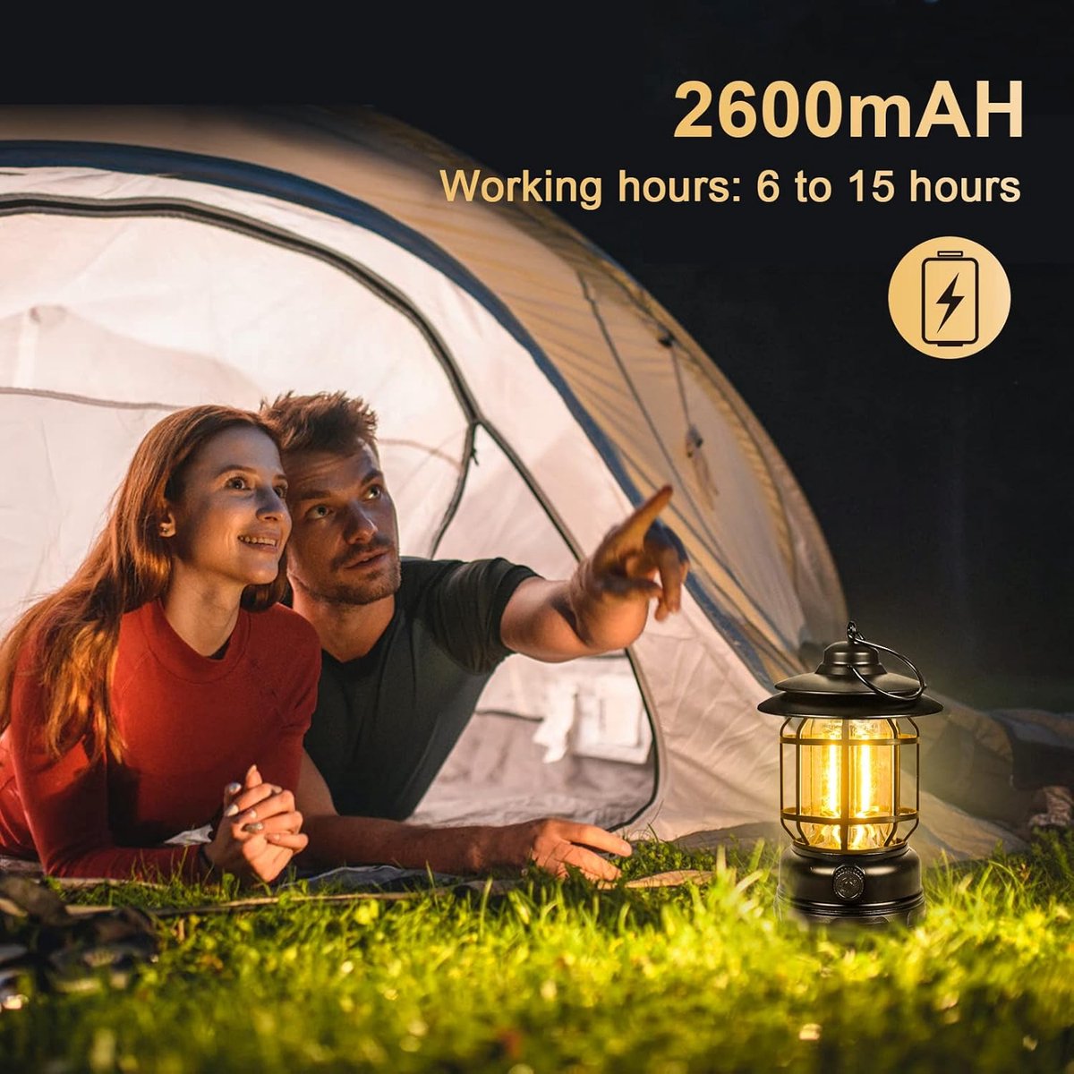 Camping Lamp - Camping - Professional Adjustable LED Tent Lamp - Portable Camping Lamp - Camp Lamp - Tent Lighting - Lights - IPX4 Waterproof - Strong Light - Bright - Rechargeable - for camping / fishing / garden / hiking - Image 5