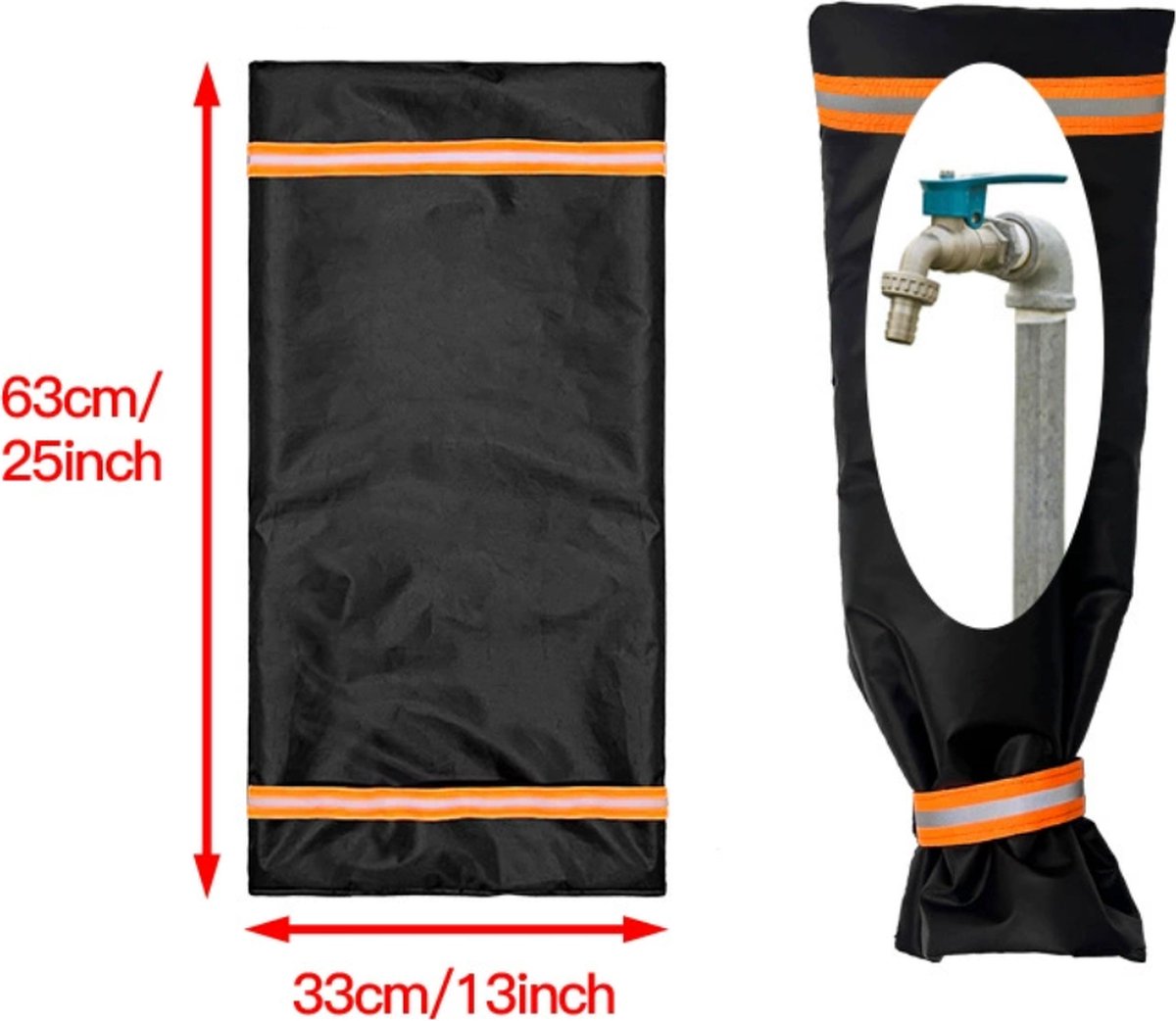 Frost Protection Cover for Faucet - Universal Frost Protection Cover - Faucet Freeze Cover - Outdoor Faucet Covers for Winter - Frost Protection - Reusable Garden Spigot Cover - Antifreeze Long Water Insulated - Black - 1 Piece - Image 3