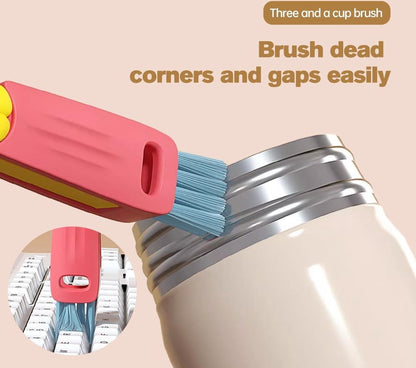 Gap Cleaner - 3 In 1 Cup Lid Cleaning Brush - 3 Pieces - Crevice Brush - Scrubbing Brush - Cleaning Tools - Cleaning Brush For Door Window Rails - For Bottle Crevices, Tight Spaces, Cup - Rotating Kitchen Cleaning Brush - Cup Lid Cleaner - Image 3